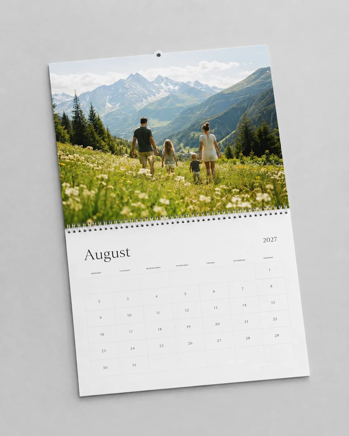 Illustrative family photo calendar